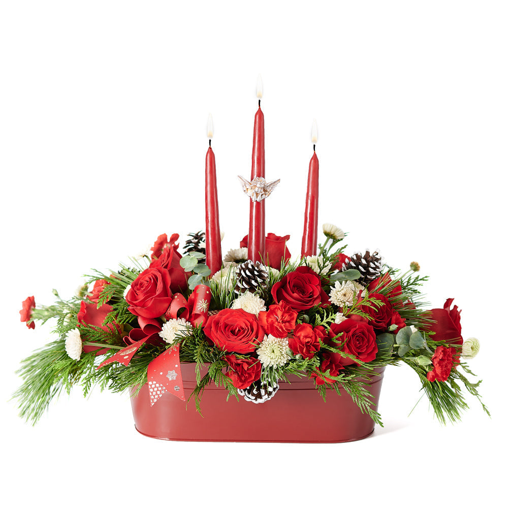 Colorful Christmas Arrangement, Los Angeles – how the gift is presented