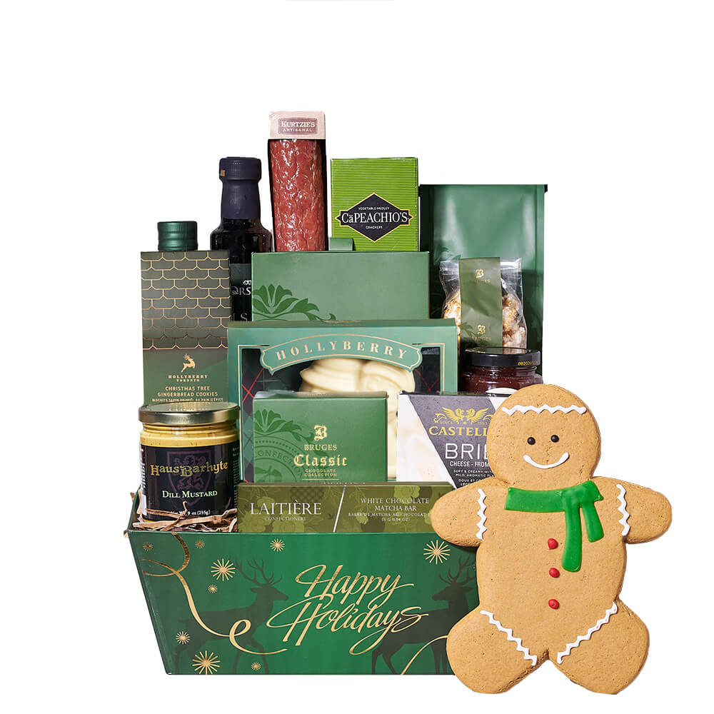 Christmas Market Cheese and Salami Tray – how the gift is presented