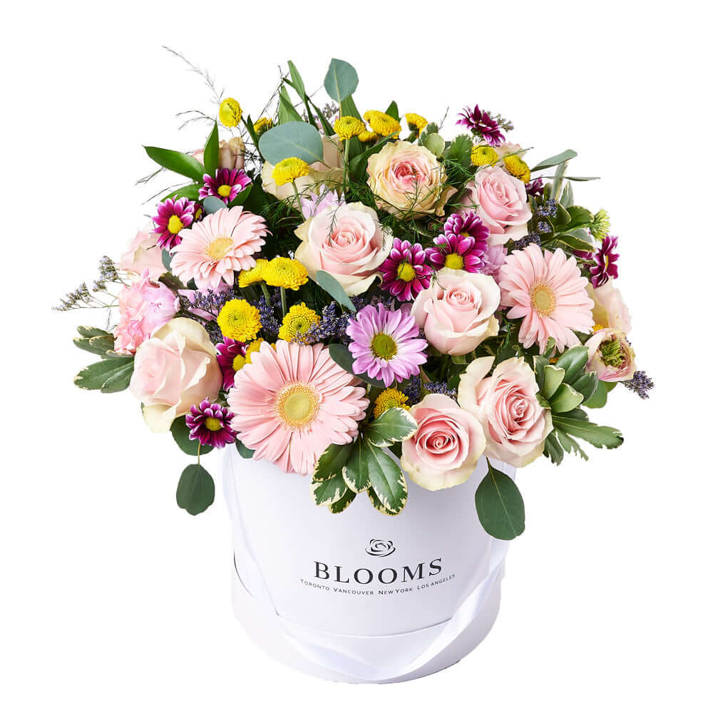 Gourmet Chocolates Accompanied by Assorted Flowers Arrangement – how the gift is presented