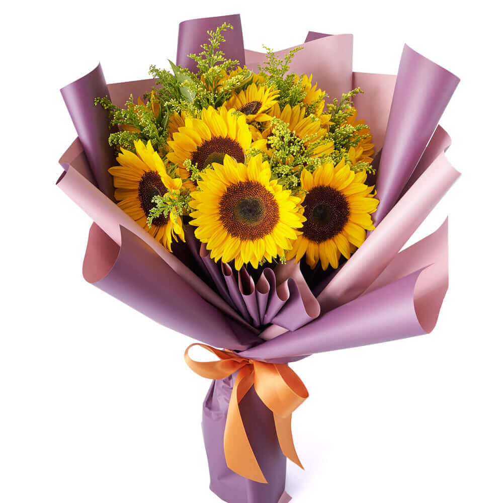 Sunflower Seasonal Bouquet – how the gift is presented