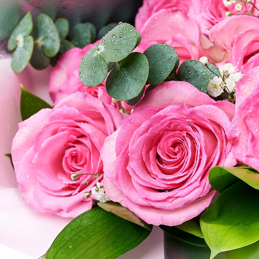 The Complete Pink Rose & Wine Gift Set, wine gift, rose bouquet, chocolate gift, mother's day. Los Angeles Blooms.