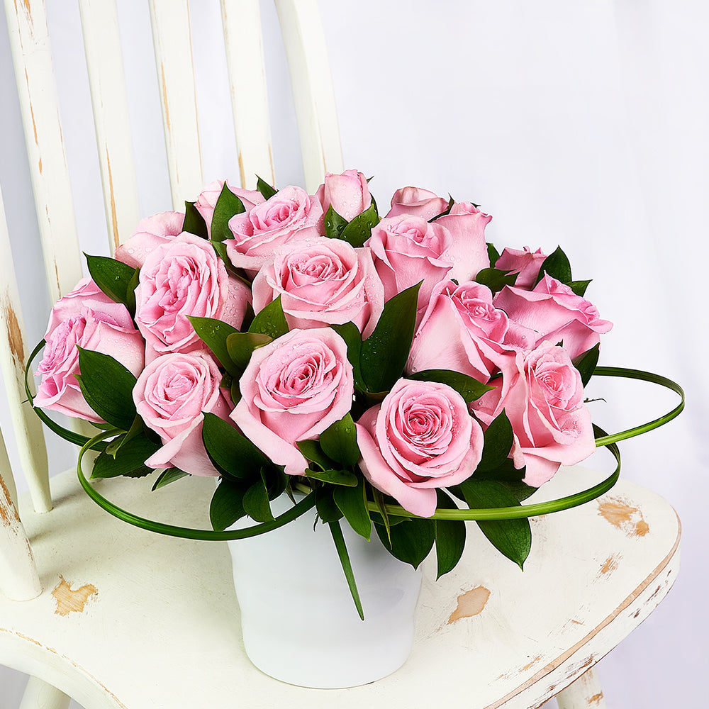 Blushing Rose Arrangement – Los Angeles Blooms - Los Angeles Delivery