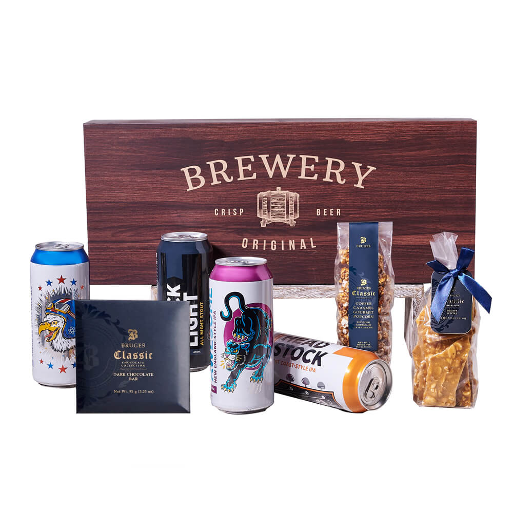 Craft Beer and Dessert Basket – how the gift is presented