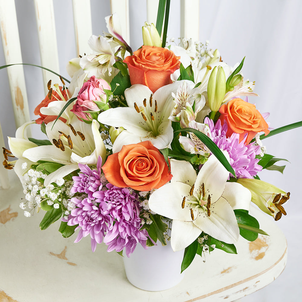 Spring Rose & Lily Arrangement – Floral Gifts – Los Angeles Blooms