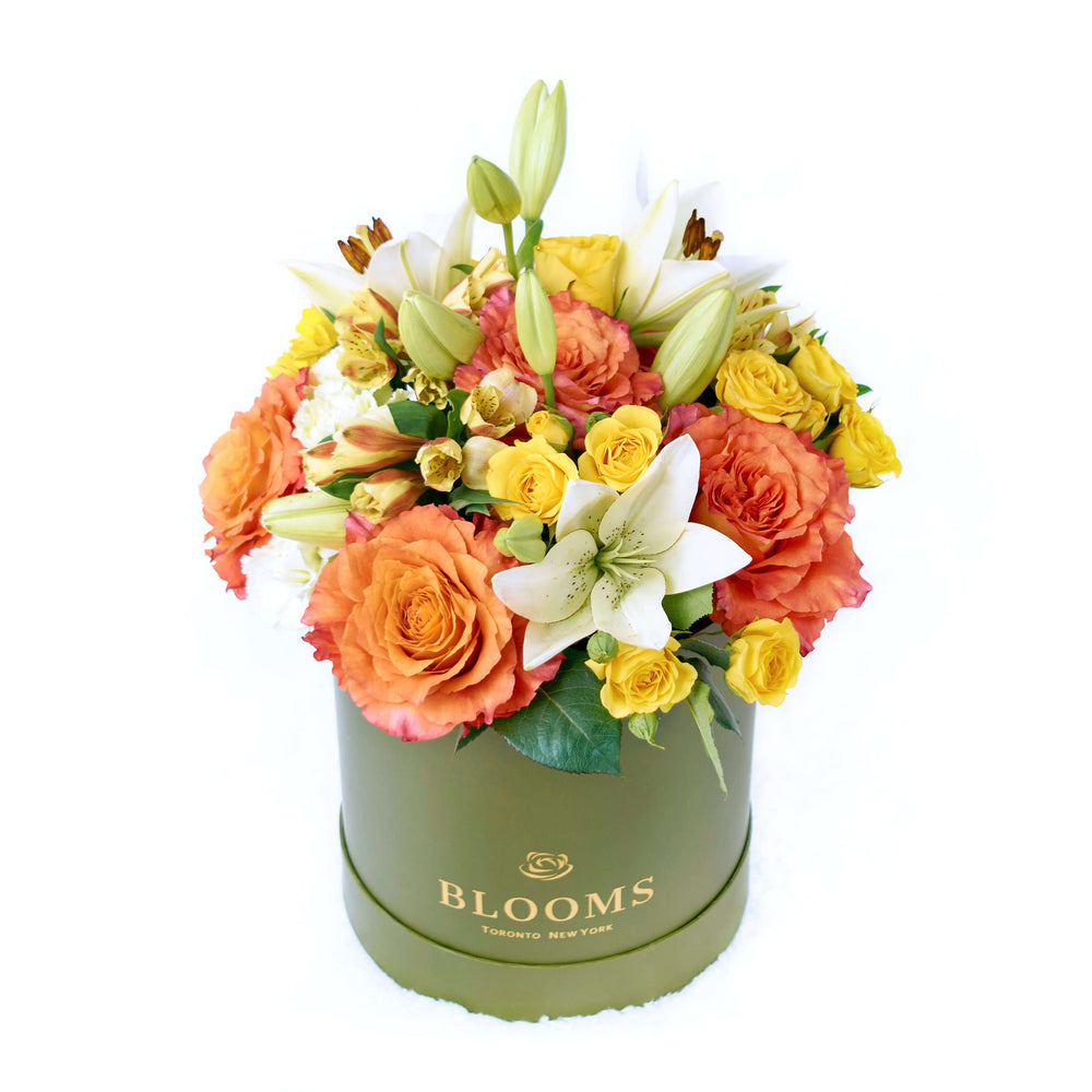Deluxe Gourmet Chocolate and Mixed Floral Arrangement Gift – how the gift is presented