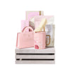 Perfect Pink Chocolate & Tea Crate, chocolate gift, chocolate, gourmet gift, gourmet, macaron gift, macaron, tea gift, tea. Los Angeles Blooms