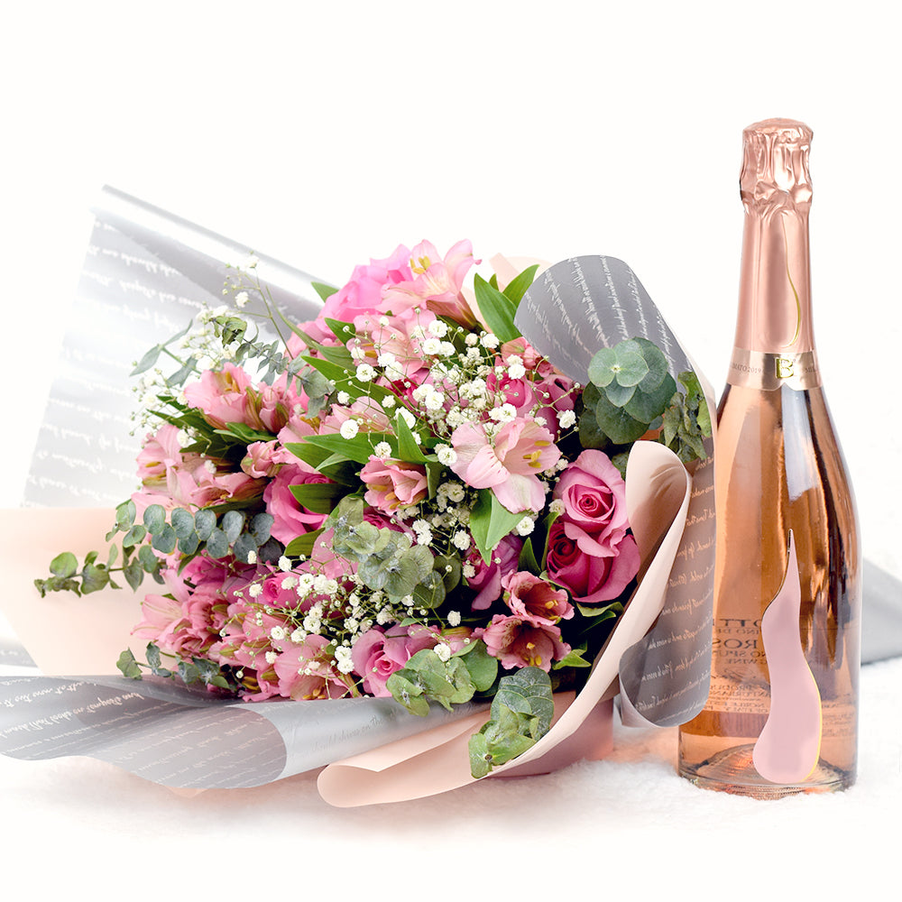 A Classy Affair Flowers & Prosecco Gift – Los Angeles Blooms - Los Angeles Delivery