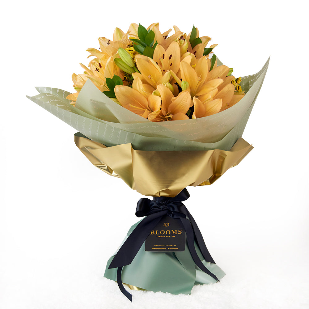 Amber Celebration Lily Bouquet from Los Angeles Blooms - Los Angeles Delivery
