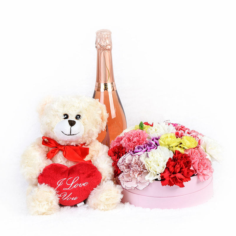 "Be Mine Forever"  Flowers & Champagne Gift – Los Angeles Blooms - Los Angeles Delivery