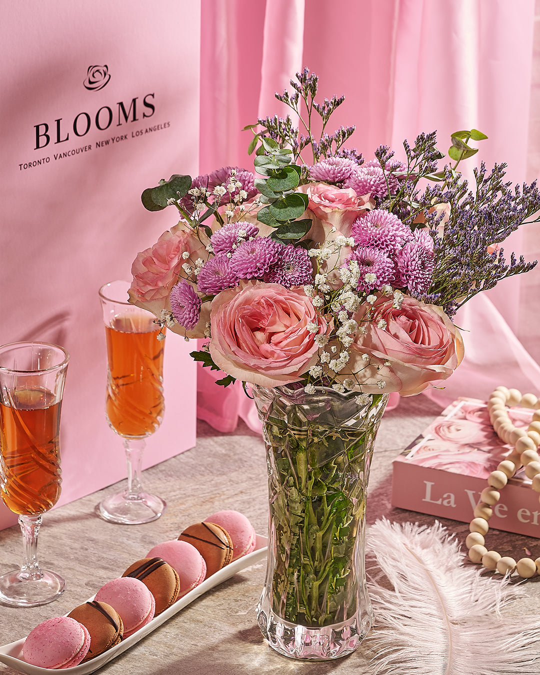 Fresh flower arrangements prepared for delivery in Los Angeles