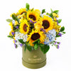 Charming Amber Sunflower Arrangement, assorted flowers arrangement, sunflowers, arrangement delivery Los Angeles, Los Angeles