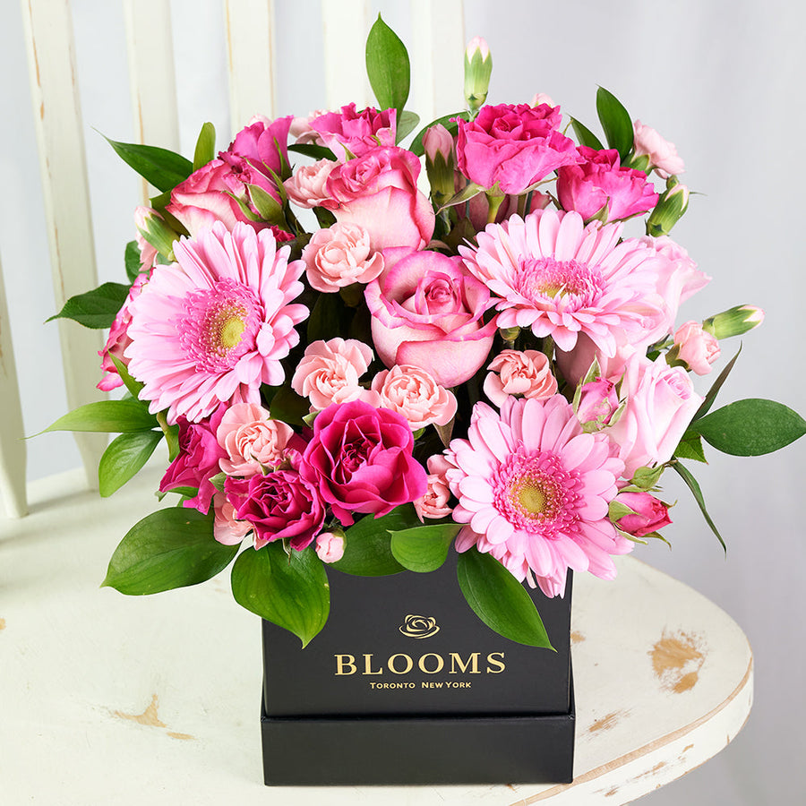 Color-Crazed Carnations Flower Gift - Mixed Floral Hat Box - Los Angeles Delivery