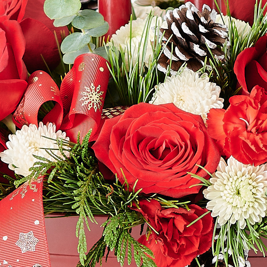 Colorful Christmas Arrangement. Mixed flower arrangement, mixed floral arrangement - Los Angeles Delivery.