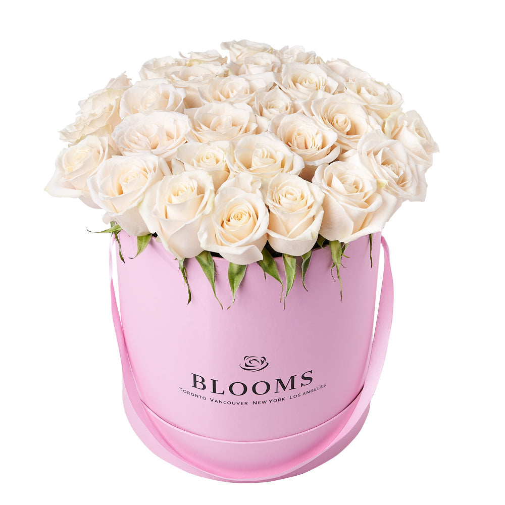 Premium White Rose Floral Arrangement Gift – how the gift is presented