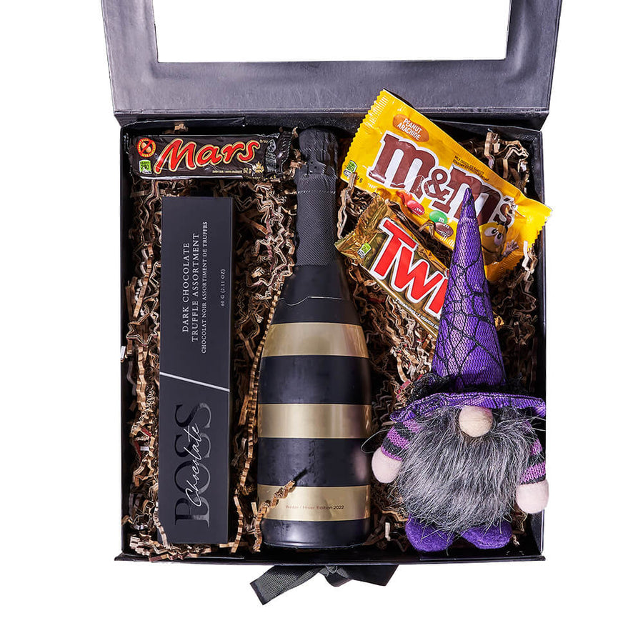 Halloween Champagne & Candy Box, champagne gift, champagne, sparkling wine gift, sparkling wine, gourmet gift, gourmet, halloween gift, halloween, candy gift, candy