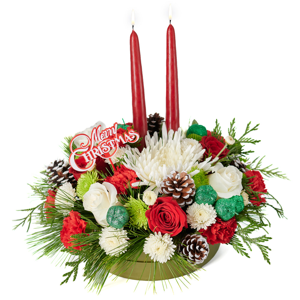 Holiday Flower Box. Christmas flower box - Los Angeles Delivery.