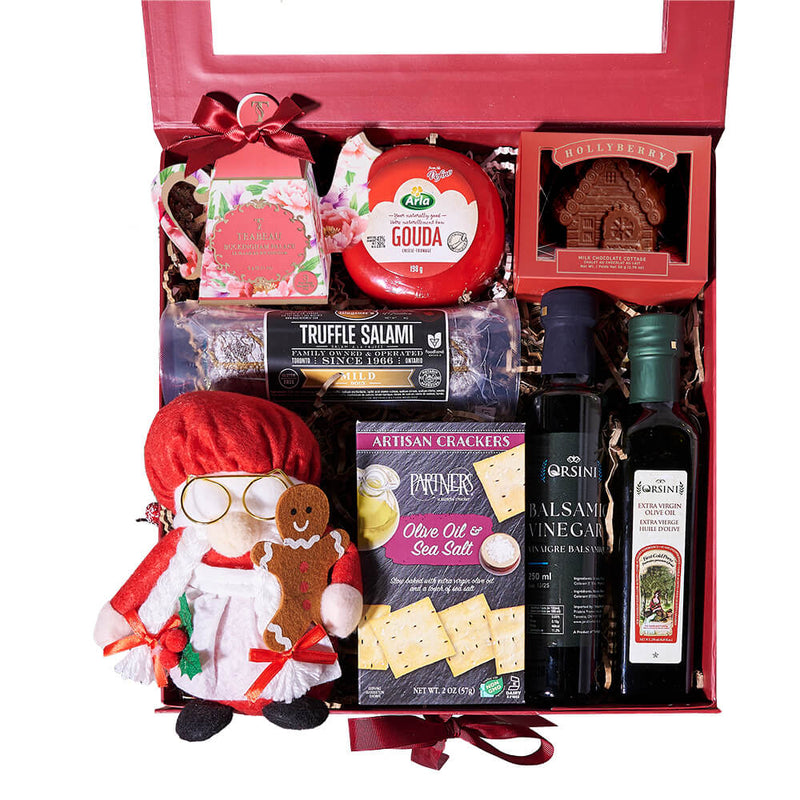 Holiday Mrs. Claus Snack Box, christmas gift, christmas, holiday gift, holiday, gourmet gift, gourmet