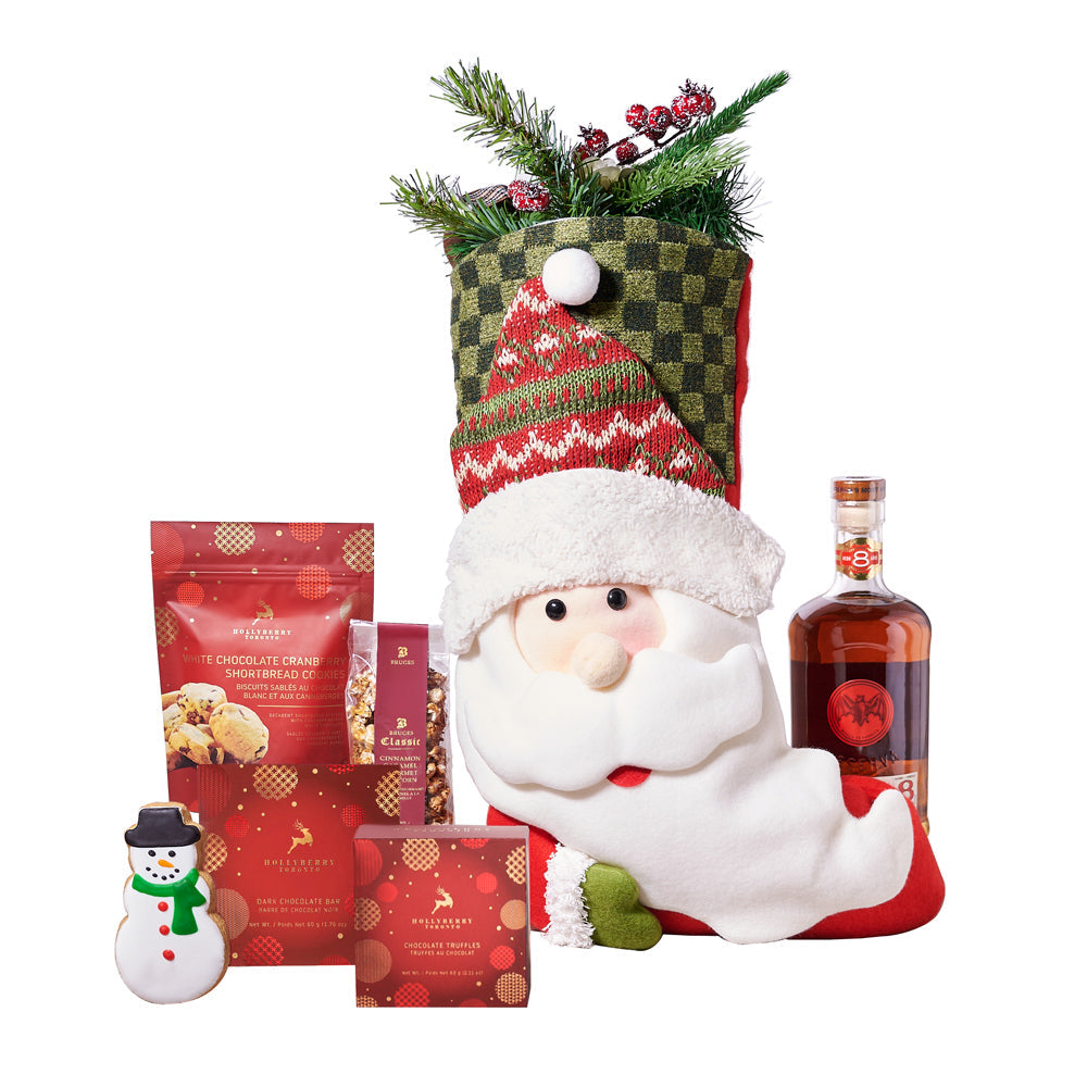 Custom Christmas Gift Baskets - Holiday Stocking Liquor Gift Set