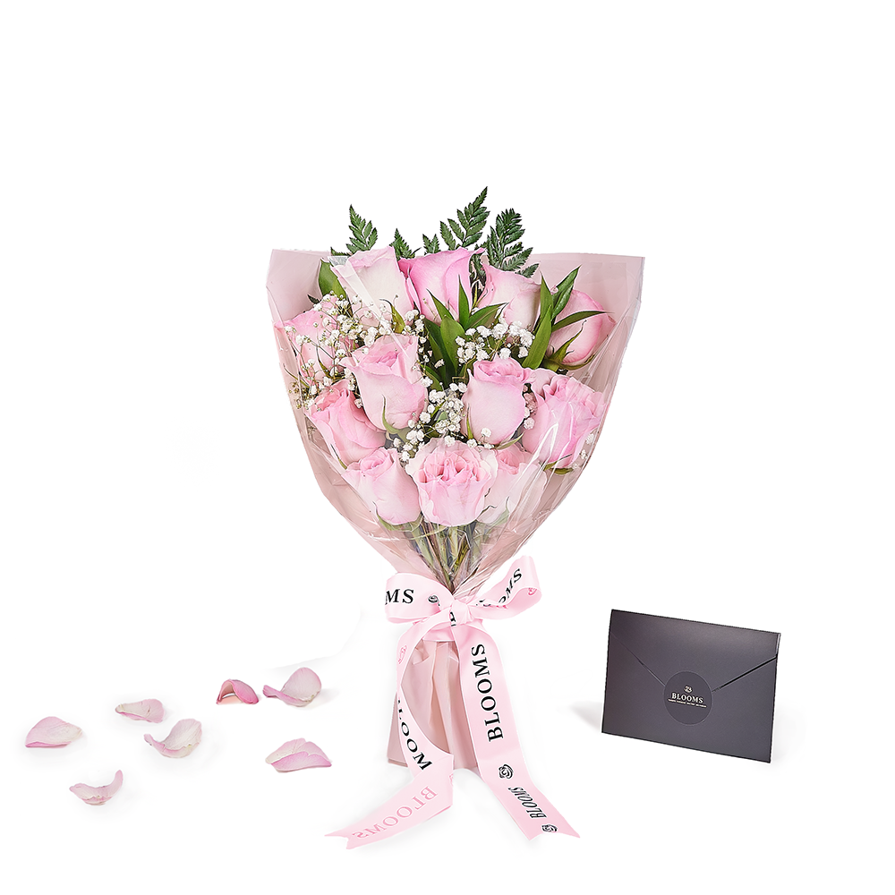 Mother's Day Pink Rose Bouquet with Chocolate Gift – how the gift is presented