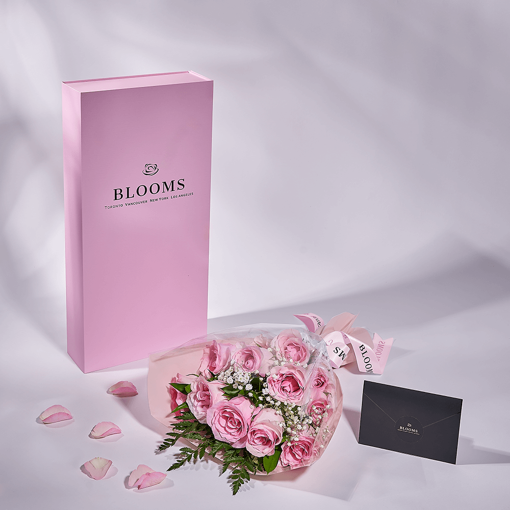 Mother’s Day 12 Stem Pink Rose Bouquet with Box, rose gift, rose, mothers day gift, mothers day, Los Angeles delivery