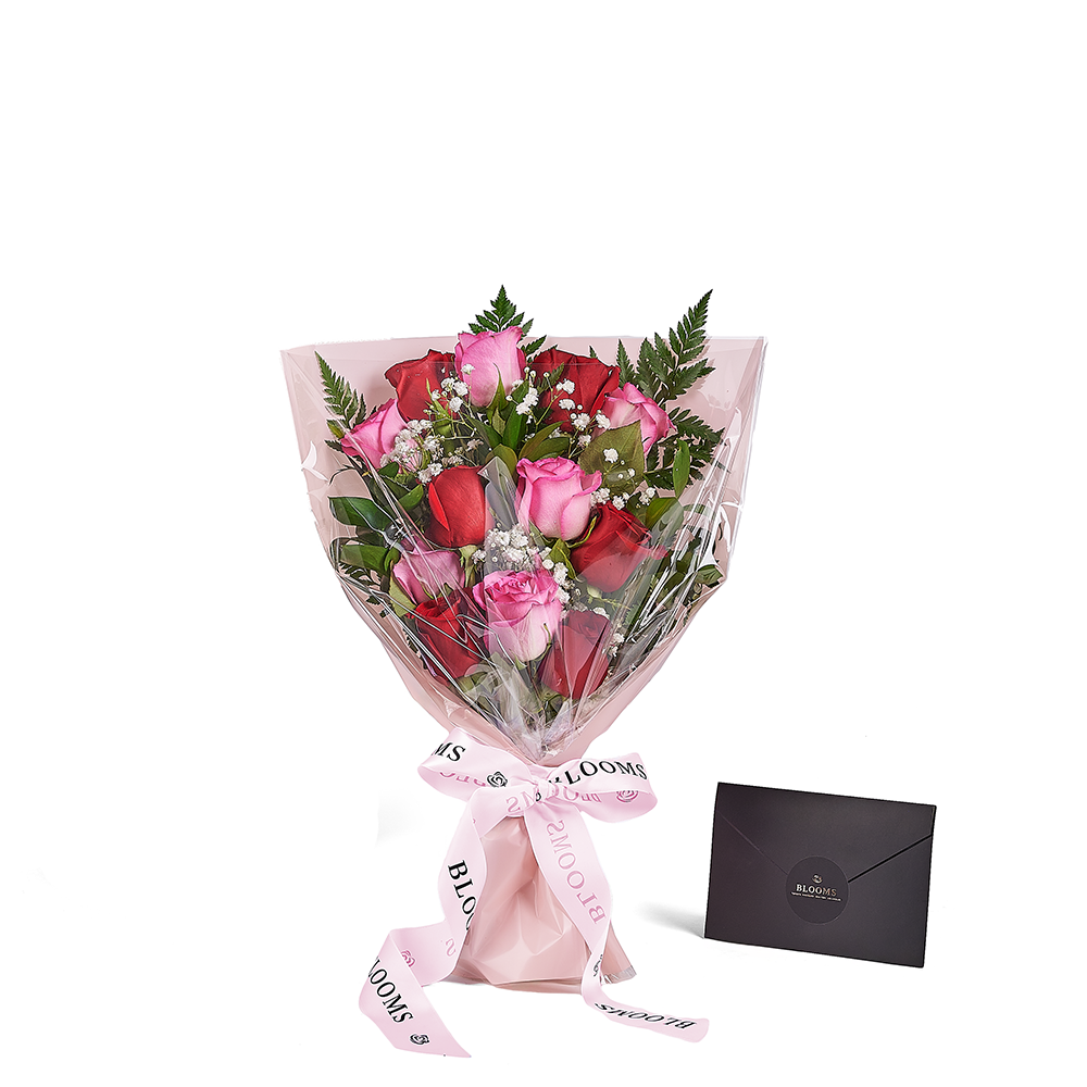 Mother’s Day 12 Stem Red &amp; Pink Bouquet, rose gift, rose, mothers day gift, mothers day, Los Angeles delivery