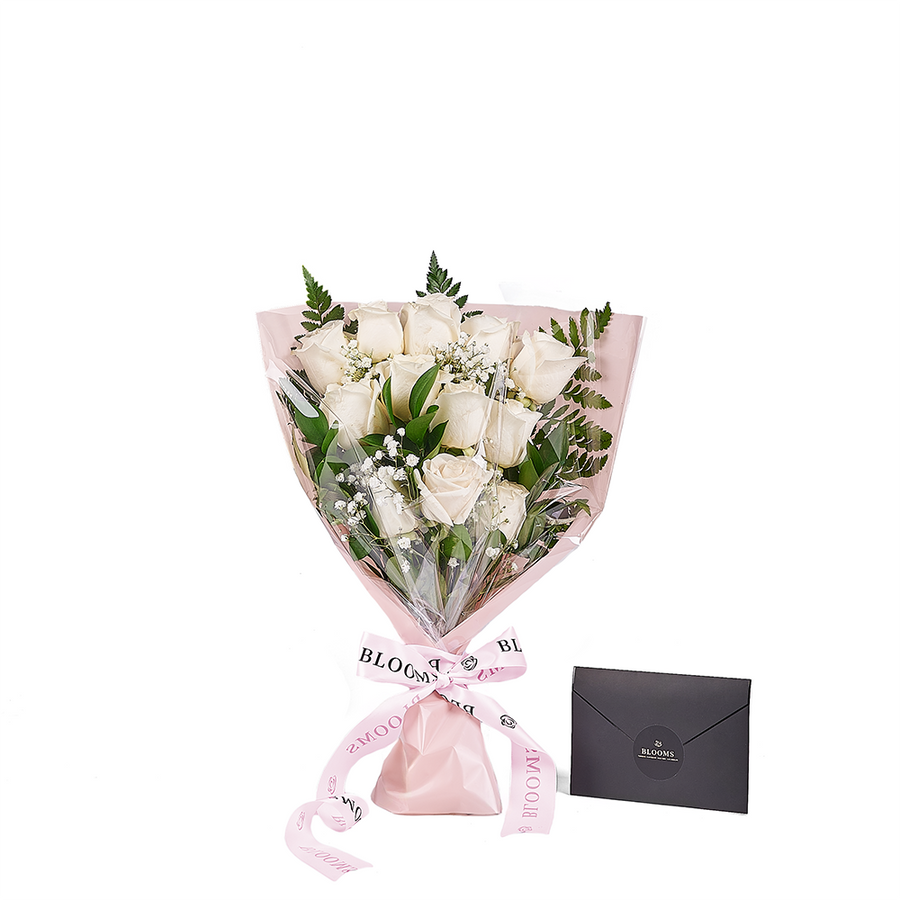 Mother’s Day Dozen White Rose Bouquet, mothers day gift, mothers day, rose gift, rose, Los Angeles delivery