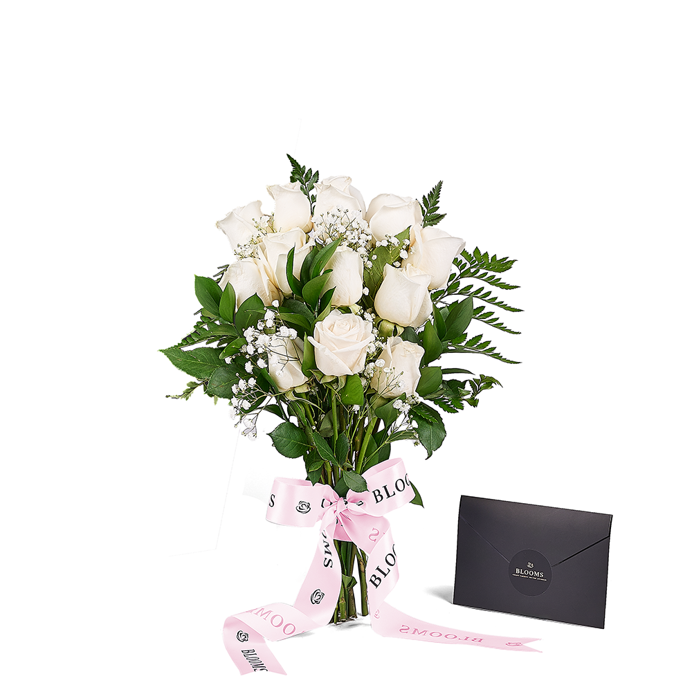 Mother’s Day Dozen White Rose Bouquet, mothers day gift, mothers day, rose gift, rose, Los Angeles delivery