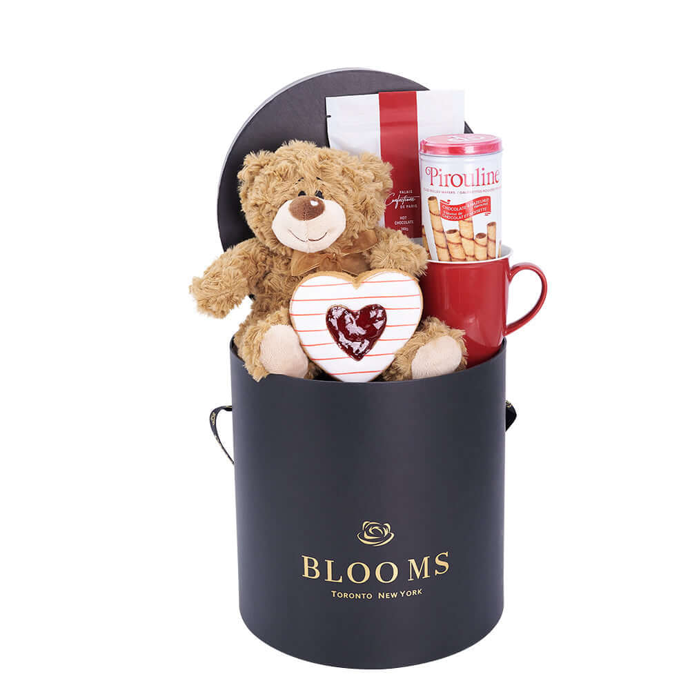 Mother's Day Luxury Gift Box with Hot Chocolate and Treats – how the gift is presented