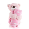 Pink Hugging Blanket Bear, Baby Toys, Plushy Toys, Baby Gifts, Baby Plushies, Los Angeles Blooms