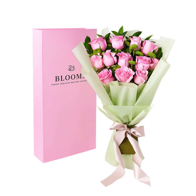 Pink Mixed Rose & Daisy Bouquet with Box, rose gift baskets, gourmet gifts, gifts, roses. Los Angeles Blooms