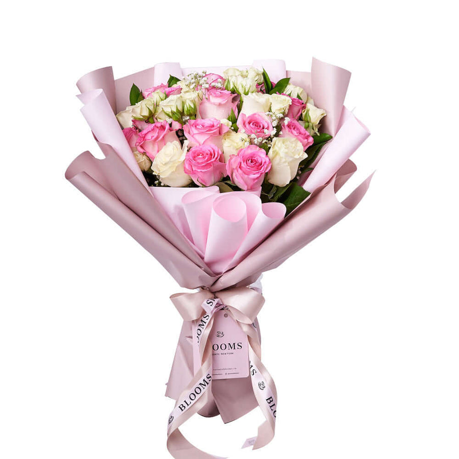 Sublime Pink & White Rose Bouquet, floral gift, rose gift, flower gift, rose bouquet. Los Angeles Blooms