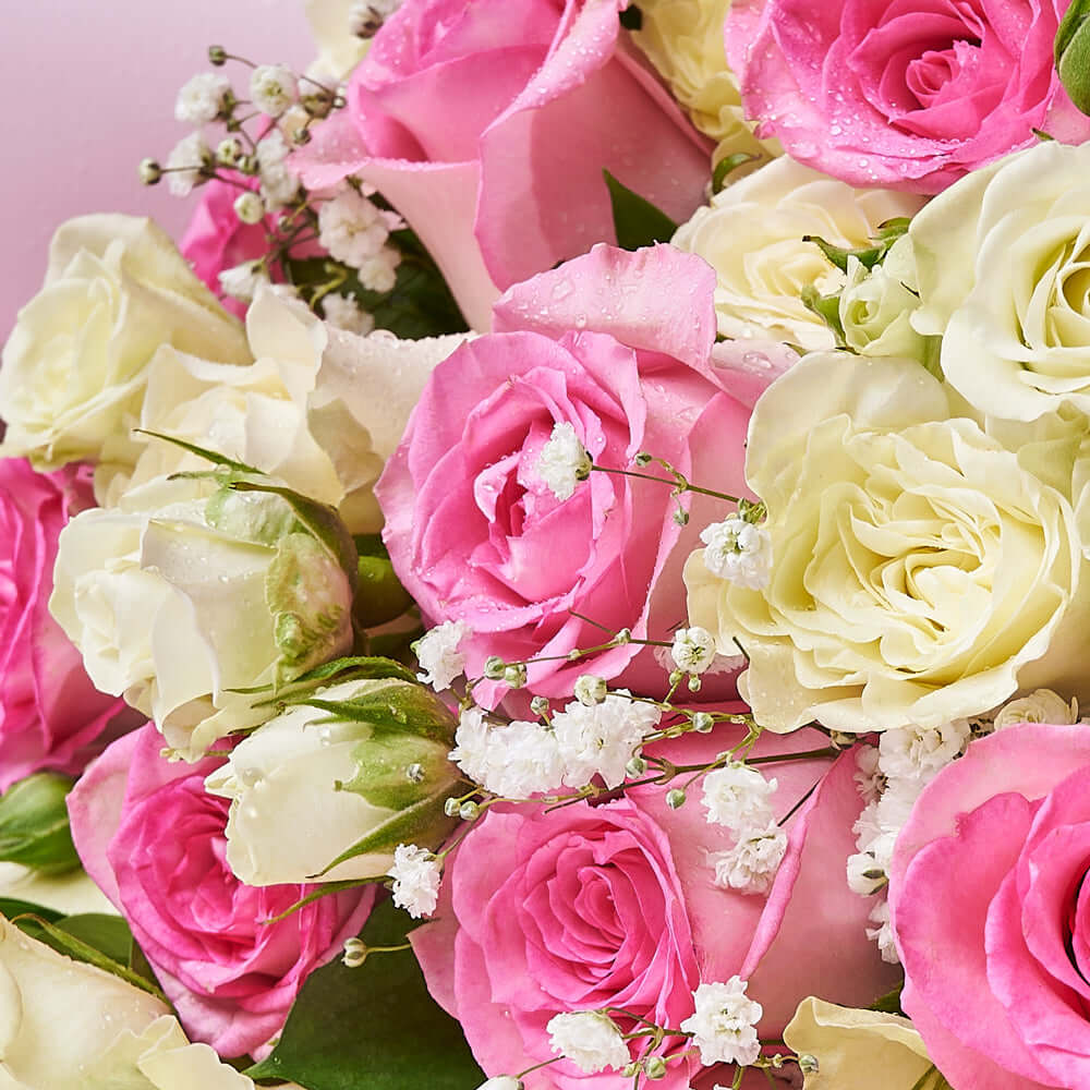 Sublime Pink & White Rose Bouquet, floral gift, rose gift, flower gift, rose bouquet. Los Angeles Blooms