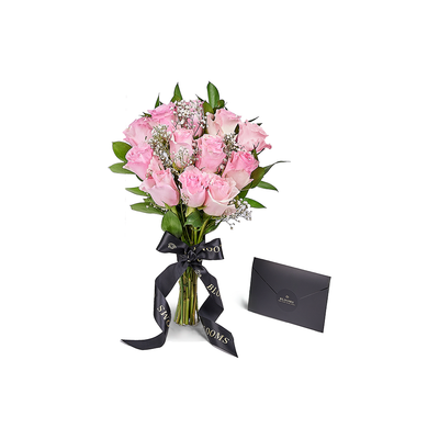 Valentine's Day 12 Stem Pink Rose Bouquet, Valentine's Day gifts, rose gifts - Los Angeles Delivery.