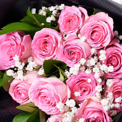 This gift features pink, color of romance, and is sure to inspire desire in your special someone., Los Angeles Blooms.