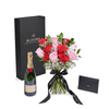 Valentine’s Day 12 Stem Red & Pink Rose Bouquet With Box & Champagne, Valentine's Day gifts, roses. Los Angeles Blooms- Los Angeles Delivery