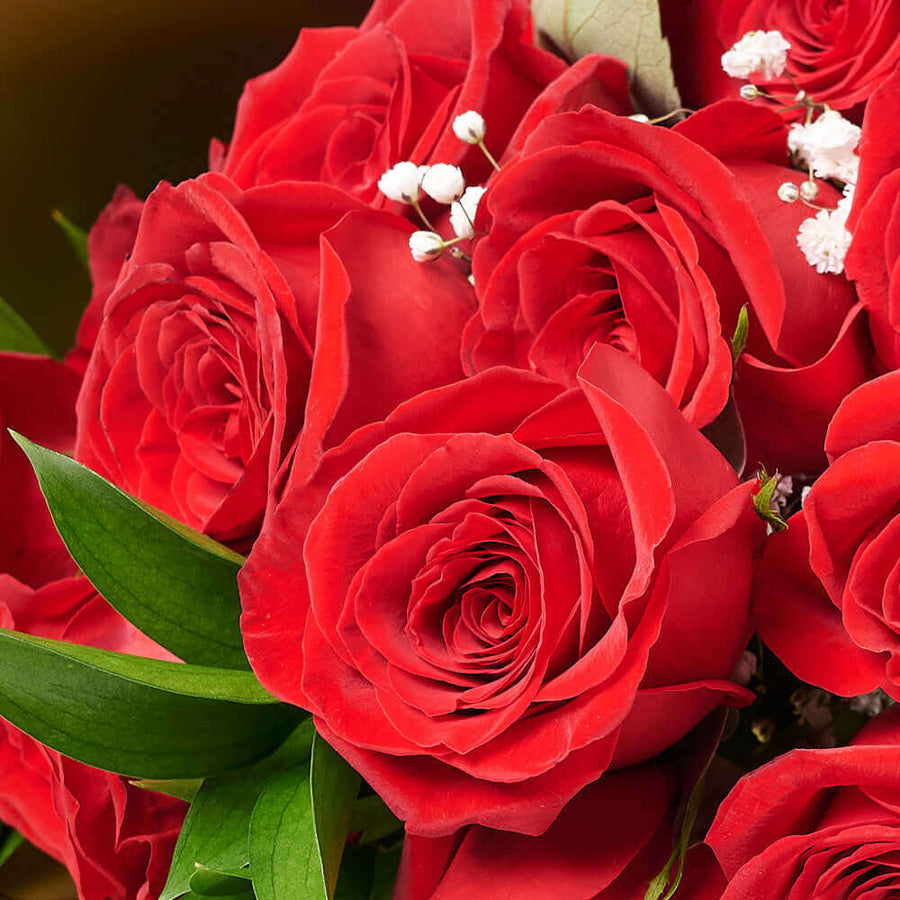 Valentine's Day Dozen Red Roses Bouquet