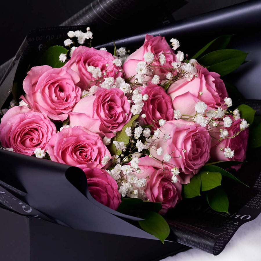 Romance should be celebrated with The Valentine’s Day 12 Stem Pink Rose Bouquet With Box & Bear. Los Angeles Blooms- Los Angeles Delivery