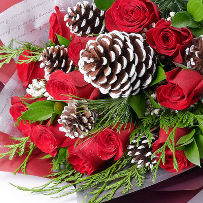 Christmas, Holiday, Rose Arrangement, Flower Arrangement, Floral Arrangement, Rose Bouquet, and Flower set Los Angeles Blooms