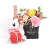 Birthday Bash Lilies Champagne & Flower Gift - Los Angeles Delivery.