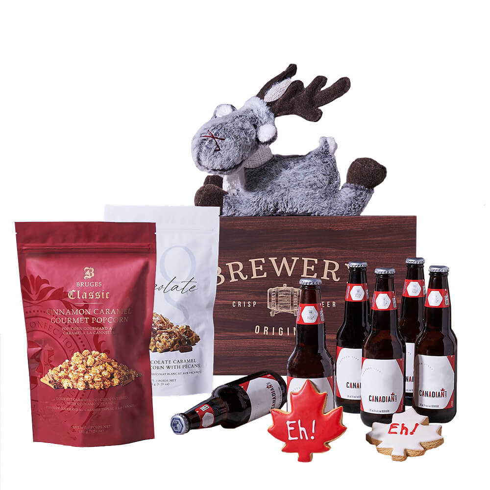 Canada Day Brews &amp; Snacks Gift, canada day gift, canada day, gourmet gift, gourmet, beer gift, beer – Los Angeles Blooms - Los Angeles Delivery