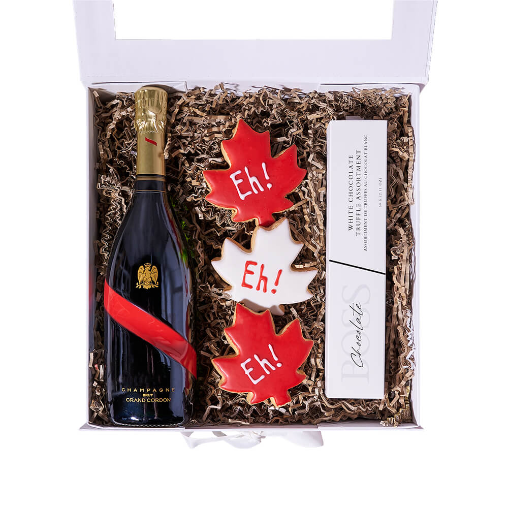 Canada Day Bubbly Box, canada day gift, canada day, gourmet gift, gourmet, champagne gift, champagne, sparkling wine gift, sparkling wine – Los Angeles Blooms - Los Angeles Delivery