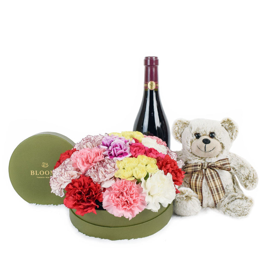 Celebration of Love Flowers & Wine Gift - Wine Gift Set - Los Angeles Delivery