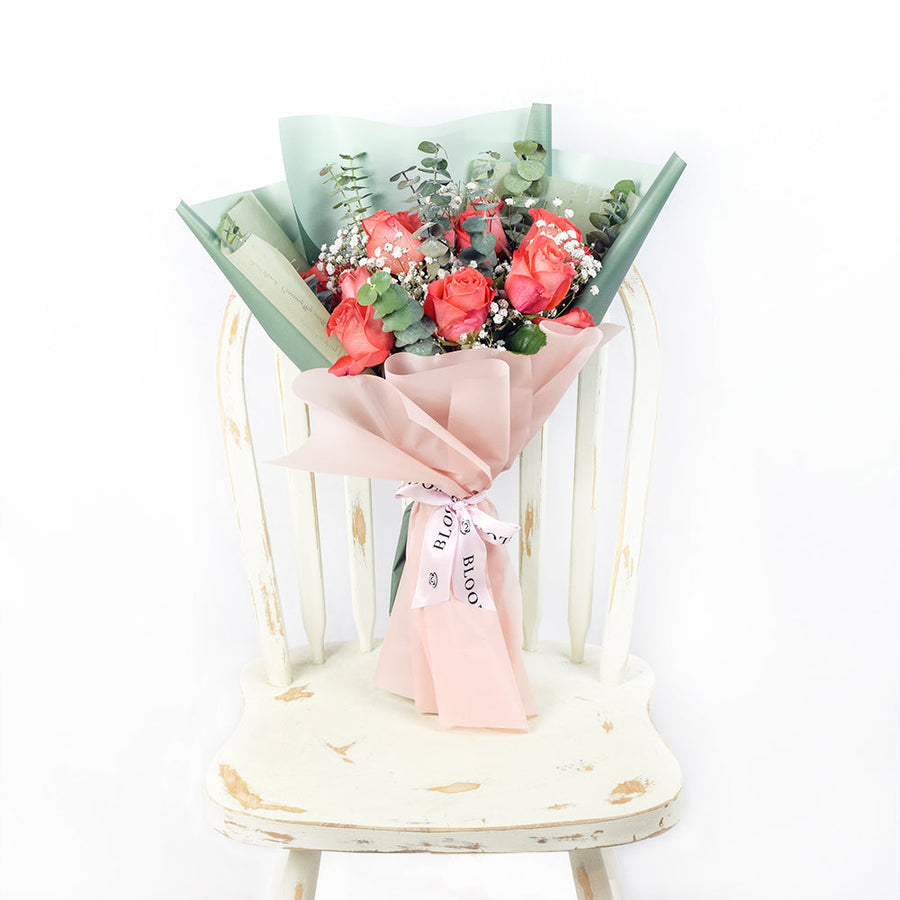 Coral Rose Dream Bouquet, floral gift baskets, gift baskets, flower bouquets. Los Angeles Blooms - Los Angeles Delivery