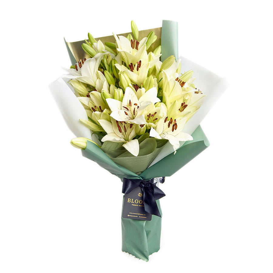 Crisp Snow Lily Bouquet from Los Angeles Blooms - Flower Gift - Los Angeles Delivery.