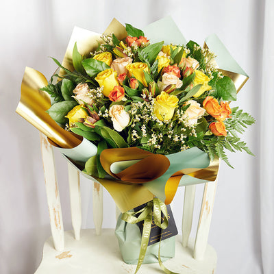 Los Angeles Flower Delivery - Los Angeles Flower Gifts - English Fall Mixed Rose Bouquet