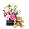 Gerbera Floral Arrangement & Bear Gift Set – Floral Gifts – Los Angeles delivery