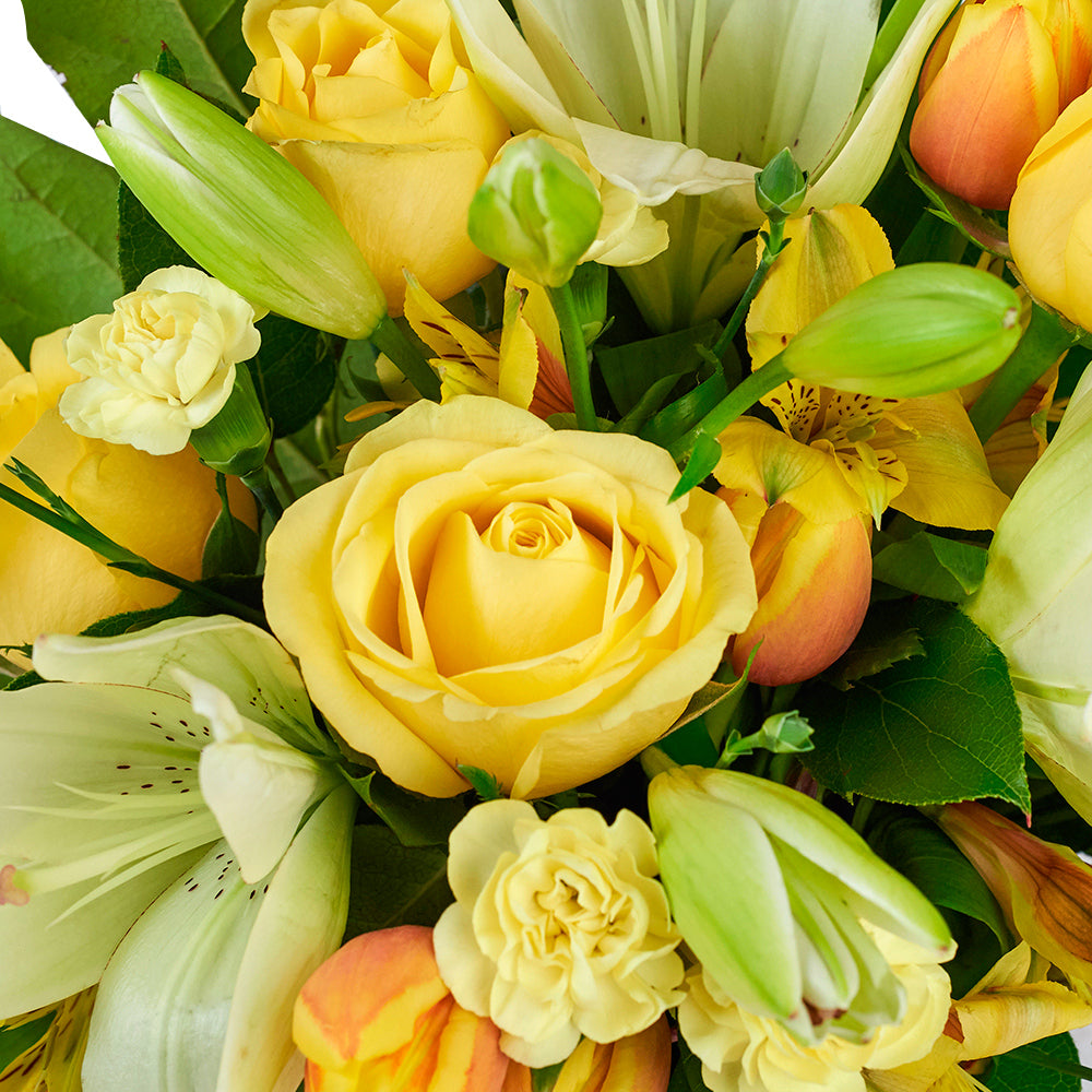 Los Angeles Blooms Flower Delivery - Los Angeles Delivery Flower Gifts - Gold & Cream Mixed Arrangement