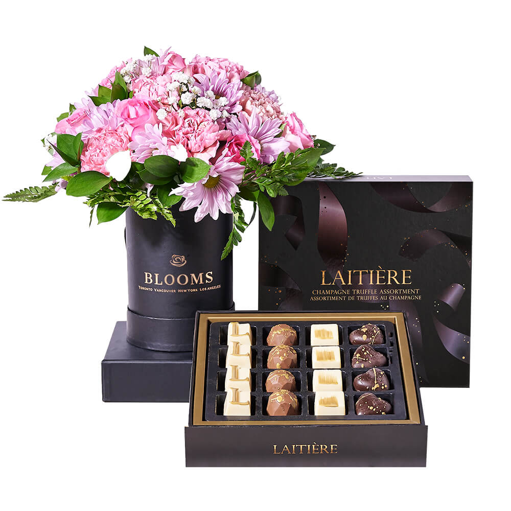 Graduation Rose and Chocolate Hat Box – how the gift is presented