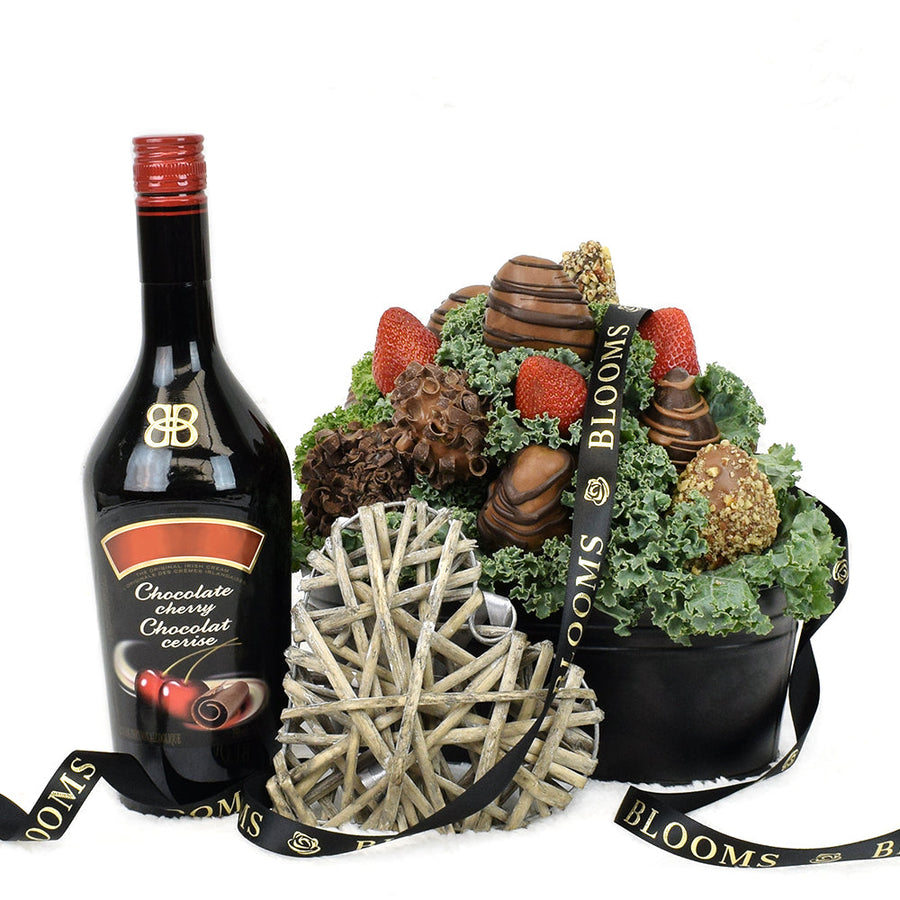 Mother’s Day Chocolate Covered Strawberry Gift & Liquor – Mother’s Day Gifts – Los Angeles Blooms