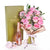 Mother’s Day Dozen Pink Rose Bouquet with Box, Champagne, & Chocolate